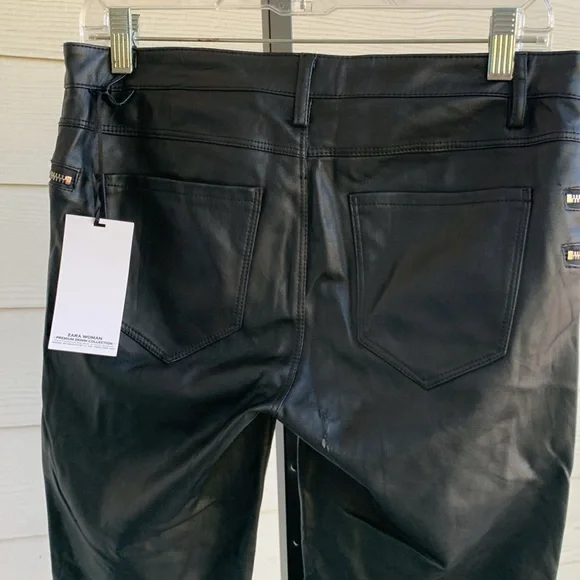 NEW Zara faux leather skinny jeans pants medium - Picture 5 of 7